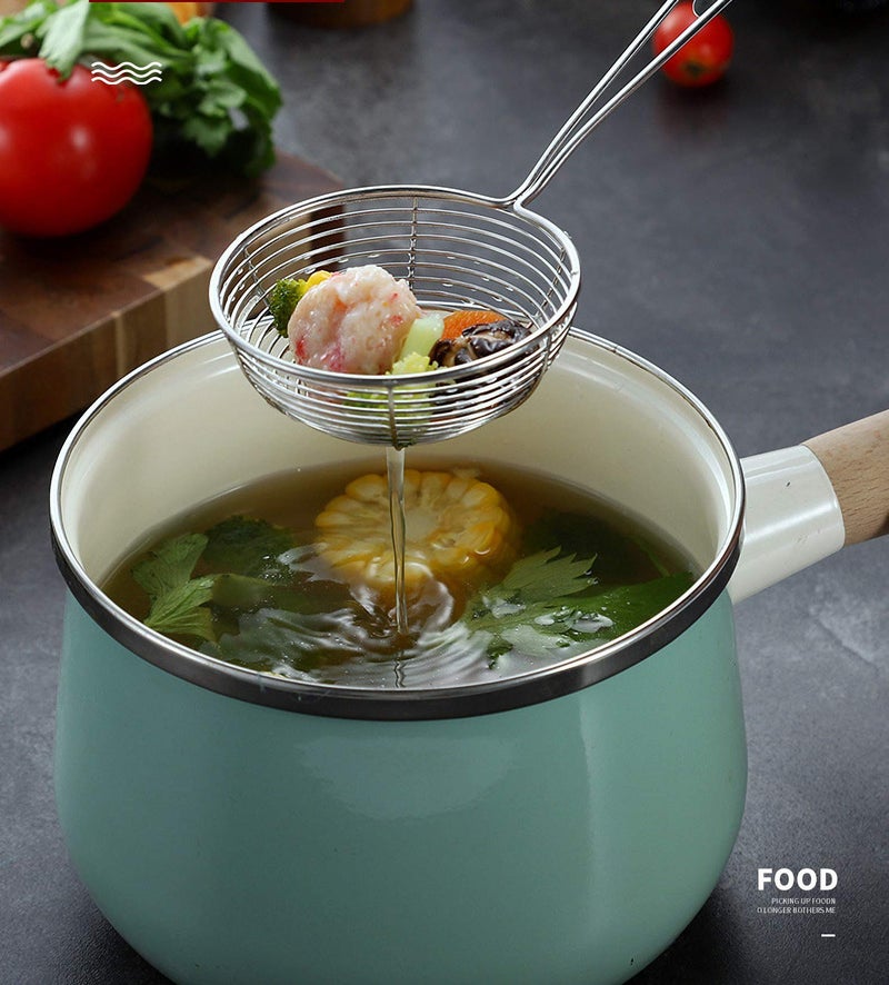 Lyty 3pcs Small Round Hot Pot Strainer - Stainless Steel Asian Shabu Shabu Spider Skimmer Spoon Set, Mesh Slotted Scoops Soup Ladle - Image 5